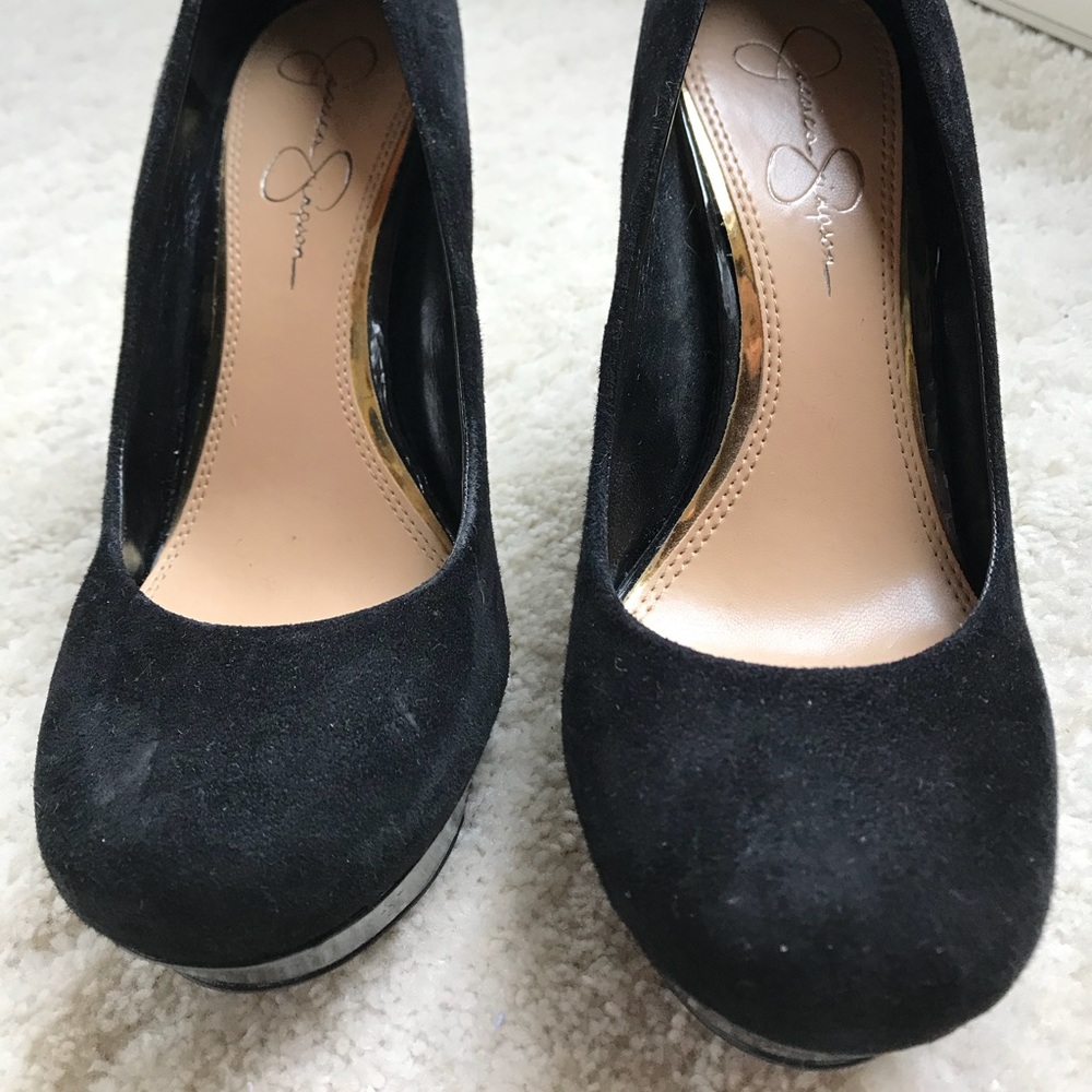 Jessica Simpson black suede pumps.